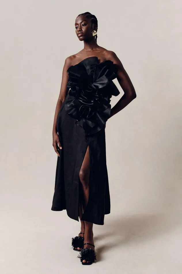 Energy Midi Dress Black Women Aje Black Dresses