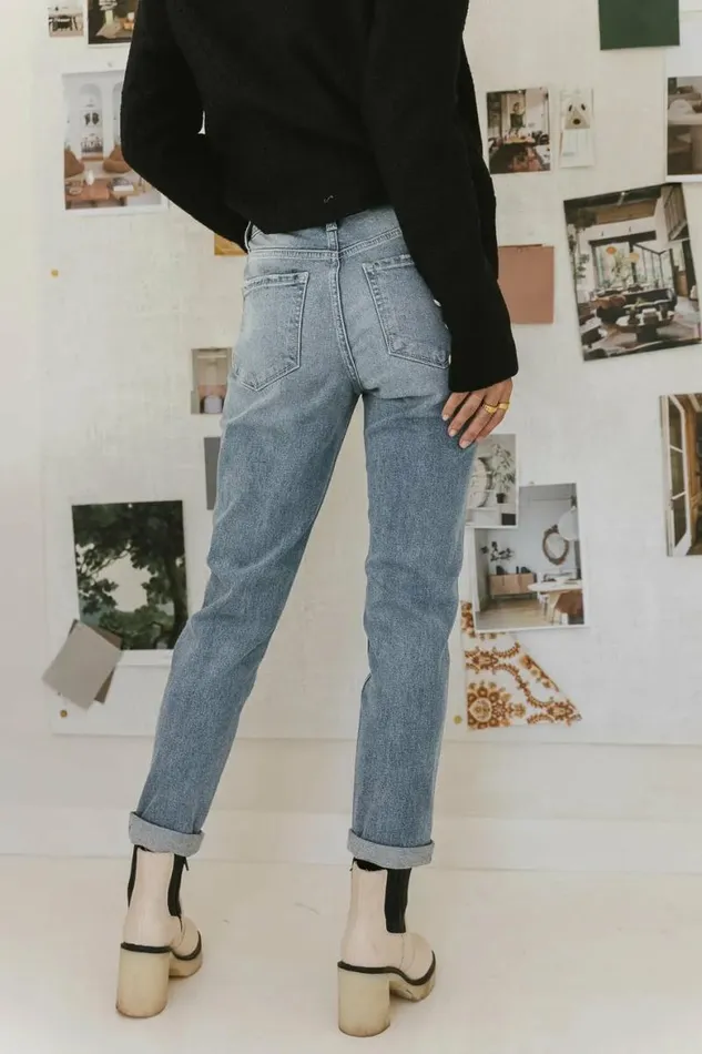Erika Distressed Mom Jeans Medium Wash Women Bohme Denim