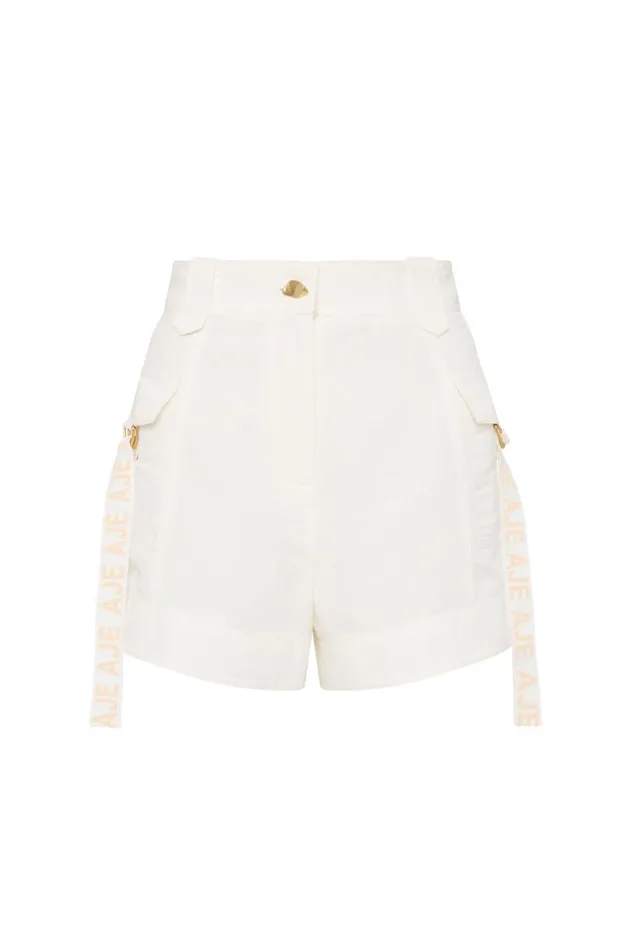 Escapade Ribbon Logo Short Ivory Women Aje Shorts