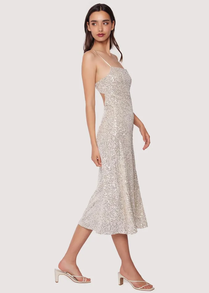 Etoile Midi Dress Silver Women Lost Wander Dresses