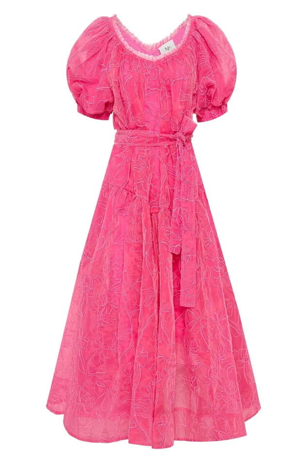 Evangeline Cornelli Midi Dress Protea Pink Women Aje Pink Dresses