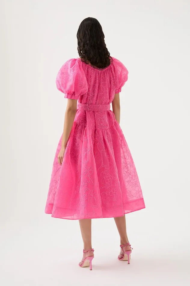 Evangeline Cornelli Midi Dress Protea Pink Women Aje Pink Dresses