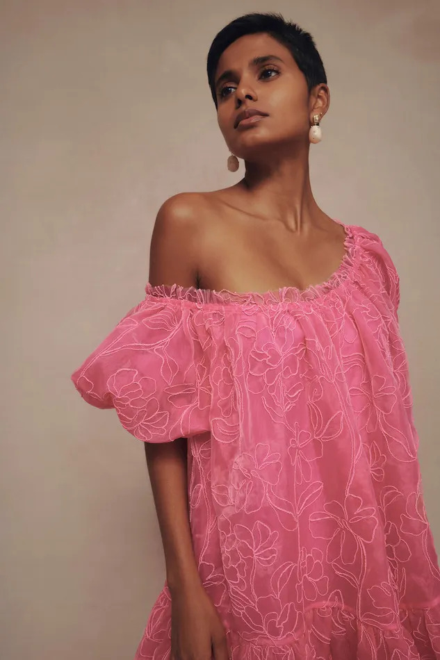 Evangeline Cornelli Midi Dress Protea Pink Women Aje Pink Dresses