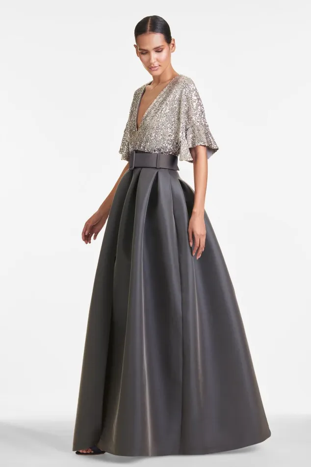 Evening Women Sachin and Babi Simone Gown 8211 Charcoal