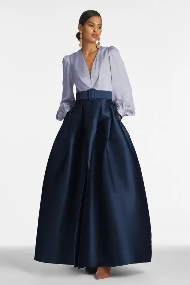 Evening Women Sachin and Babi Zoe Gown 8211 Cool GreyNight Sky