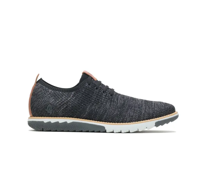 Expert Knit Plain Toe Oxford Black Textile Sneakers Hush Puppies Men