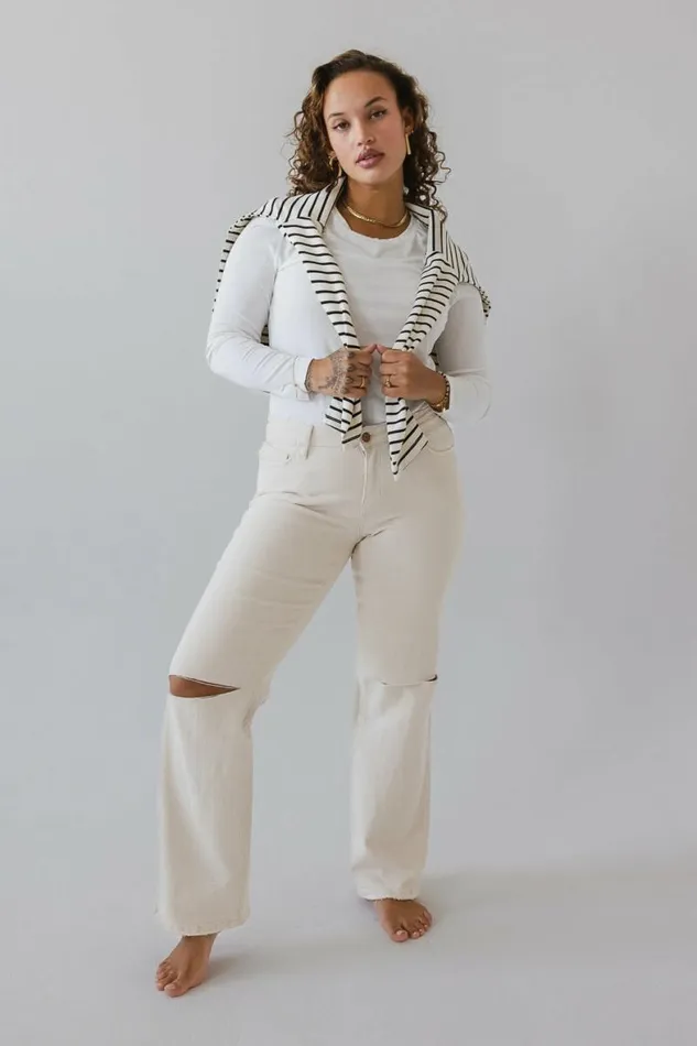 Faith Straight Leg Jeans 8211 FINAL SALE Cream Women Bohme Denim