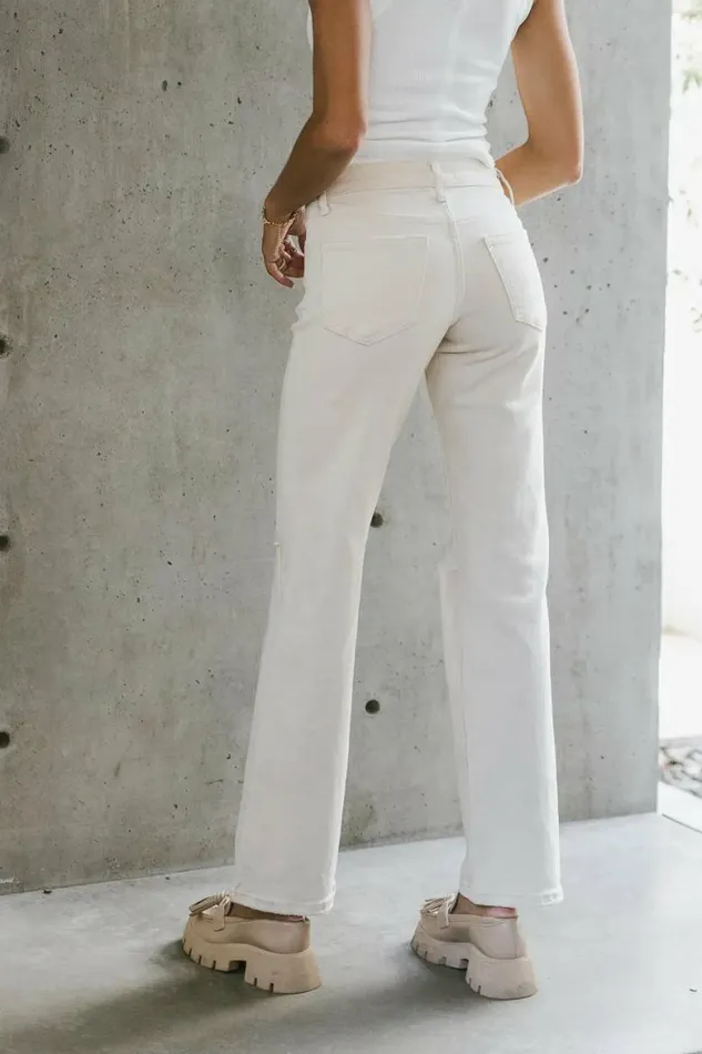 Faith Straight Leg Jeans 8211 FINAL SALE Cream Women Bohme Denim