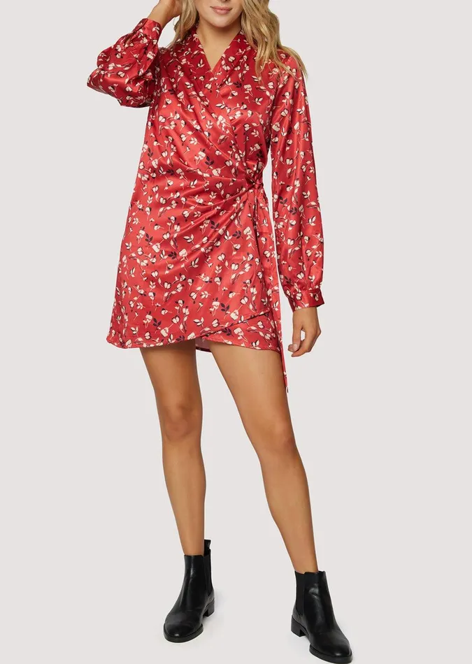 Falling In Love Mini Dress Redwhitefloral Women Lost Wander Dresses