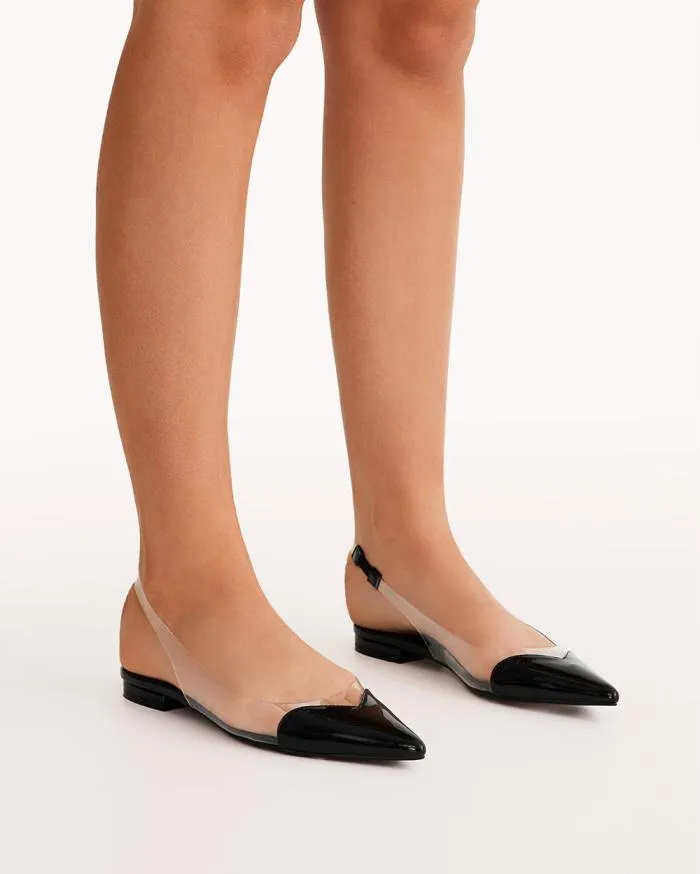 Flats Billini Ballet Flats LORITA BLACK PATENTCLEAR