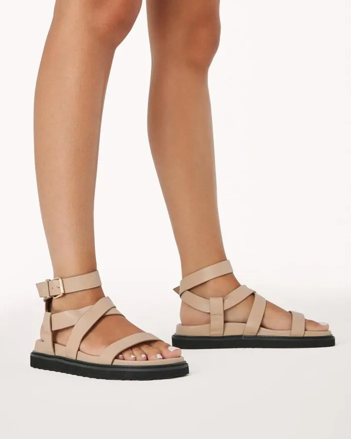 Flats Billini Sandals and Slides ZOELIE LATTE