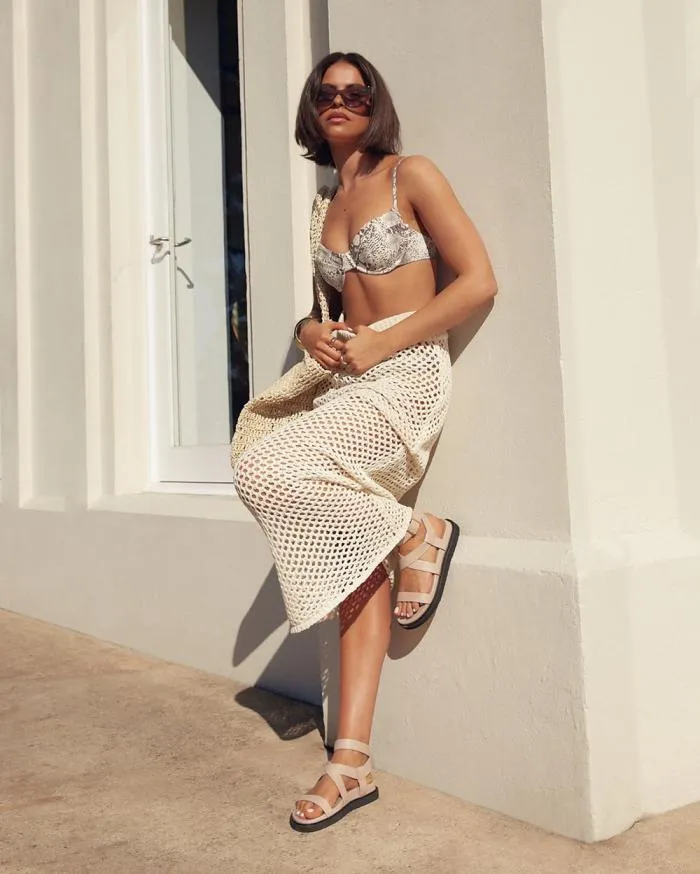 Flats Billini Sandals and Slides ZOELIE LATTE