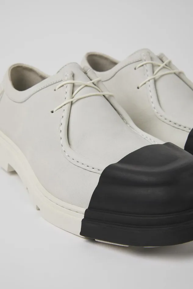 Formal Shoes Men Camper Junction White Nondyed Leather Shoes