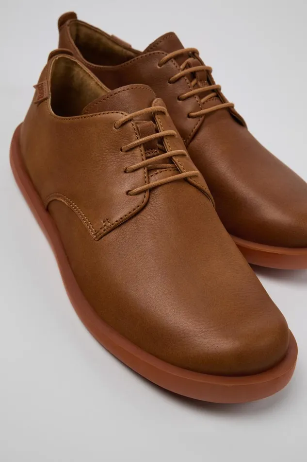 Formal Shoes Men Camper Wagon Brown Leather Shoes