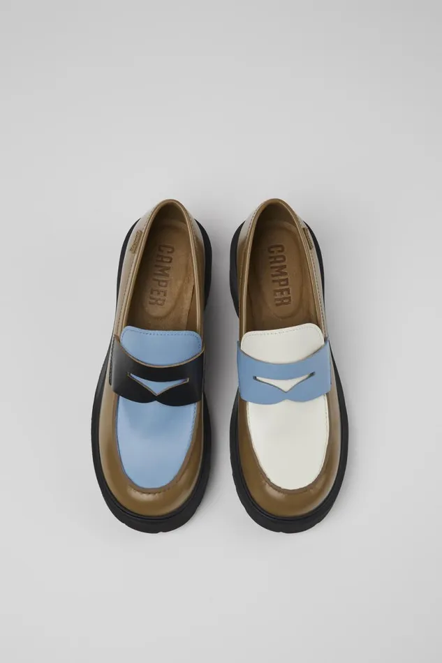 Formal Shoes Women Camper Twins Multicolored Leather Loafer Formal Shoes Women Camper Twins Multicolored Leather Loafer