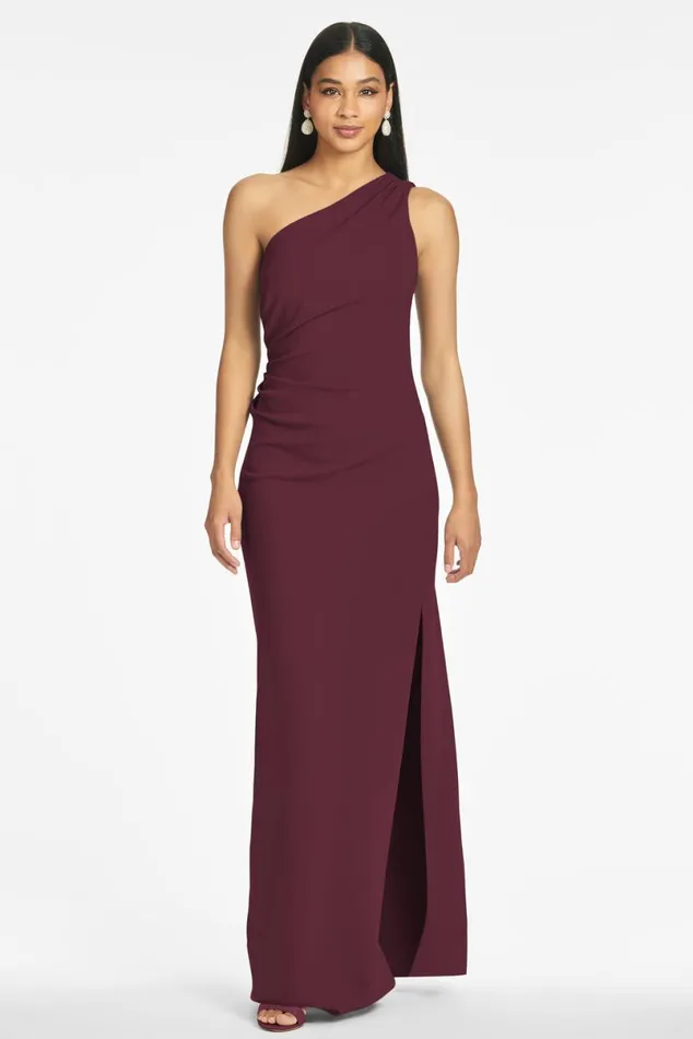 Formal Women Sachin and Babi Cece 4Way Stretch Crepe Gown 8211 Deep Wine