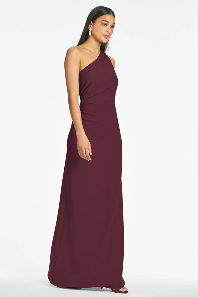 Formal Women Sachin and Babi Cece 4Way Stretch Crepe Gown 8211 Deep Wine