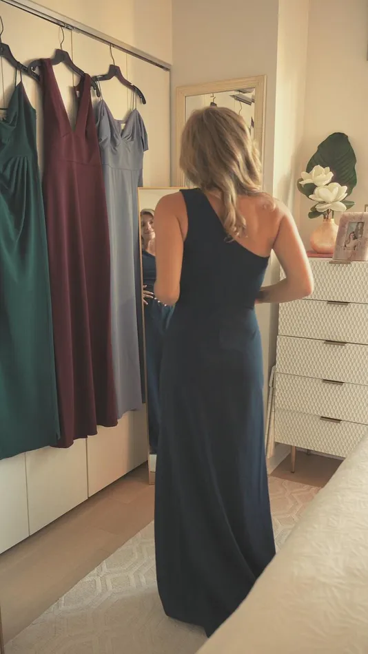 Formal Women Sachin and Babi Cece 4Way Stretch Crepe Gown 8211 Deep Wine