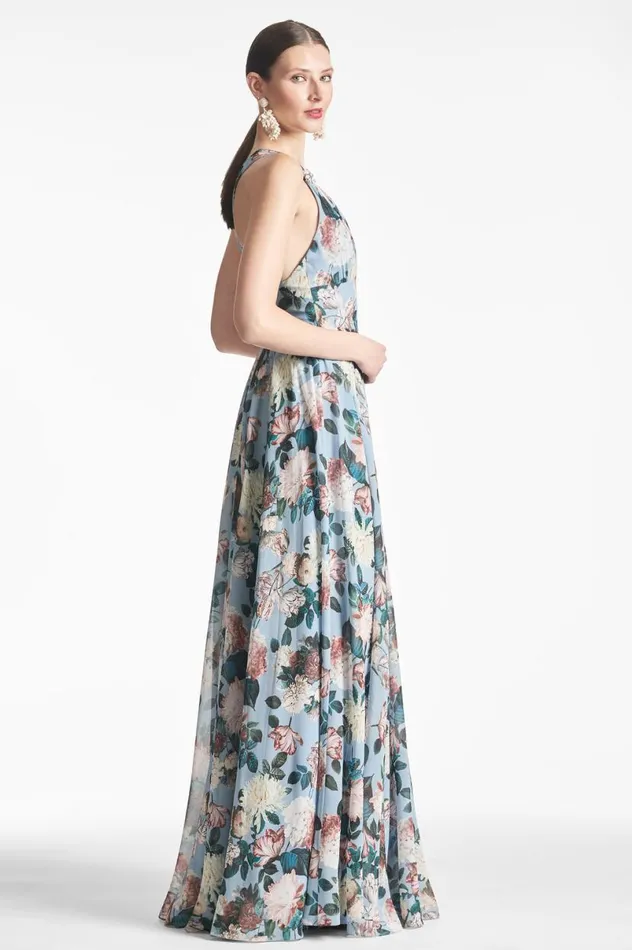 Formal Women Sachin and Babi Kenzia Gown 8211 Ice Blue Garden