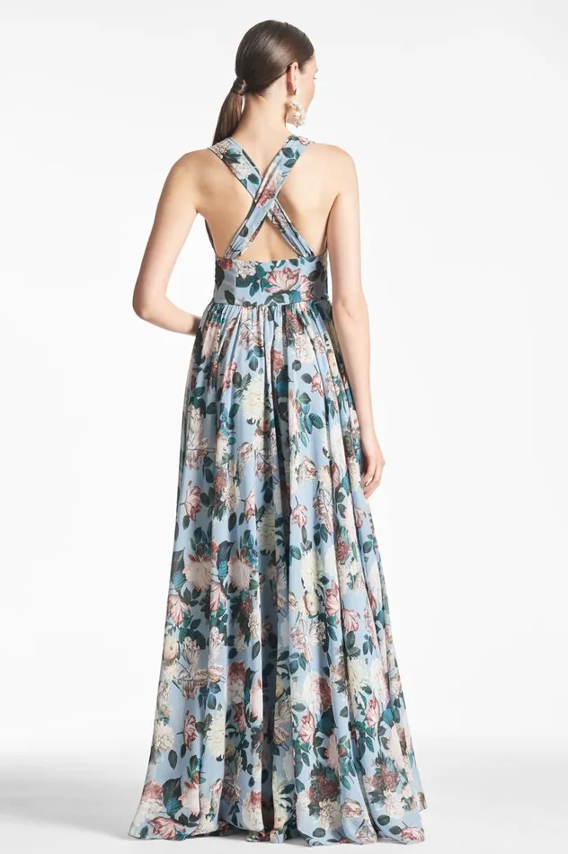 Formal Women Sachin and Babi Kenzia Gown 8211 Ice Blue Garden