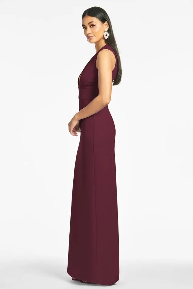 Formal Women Sachin and Babi Loretta 4Way Stretch Crepe Gown 8211 Deep Wine