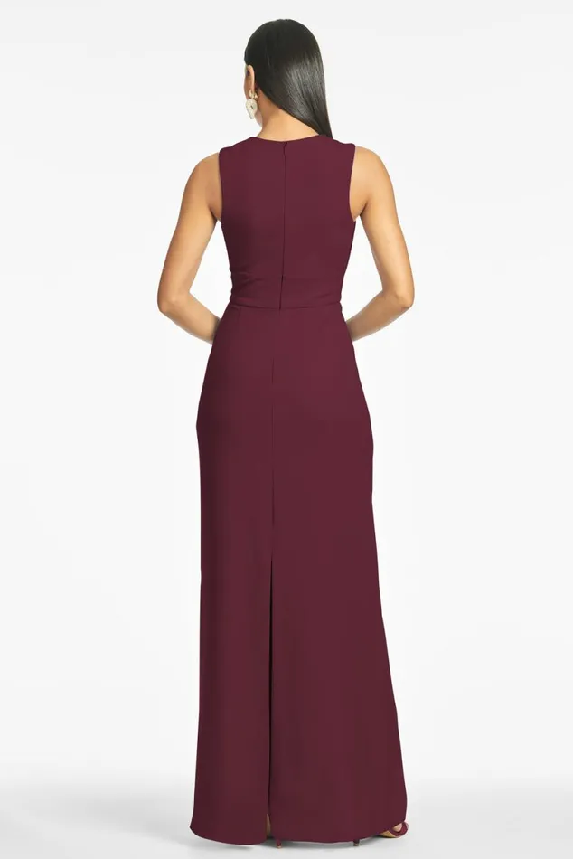Formal Women Sachin and Babi Loretta 4Way Stretch Crepe Gown 8211 Deep Wine