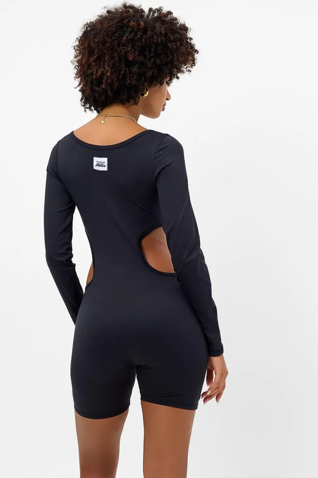Frankies Bikinis Active Women Felix Long Sleeve Bodysuit Black