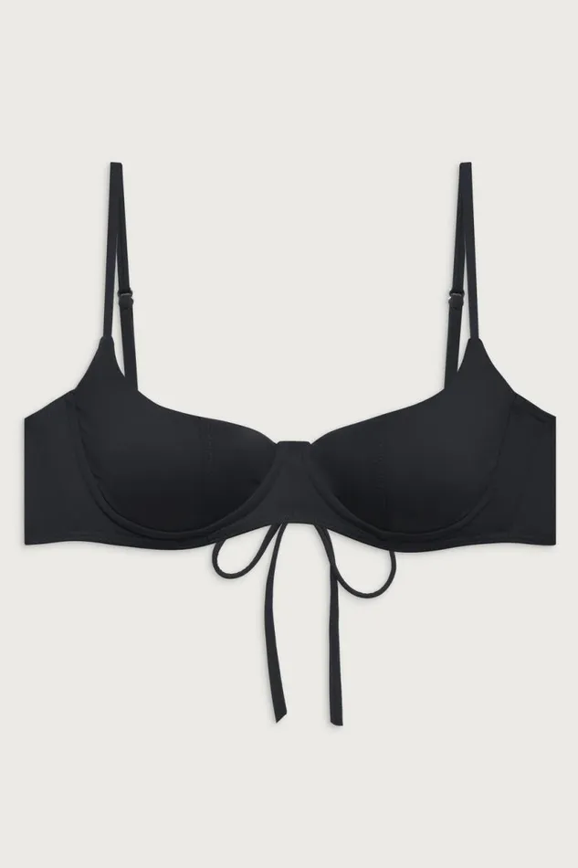 Frankies Bikinis Bikinis Women Cola Underwire Bikini Top Black
