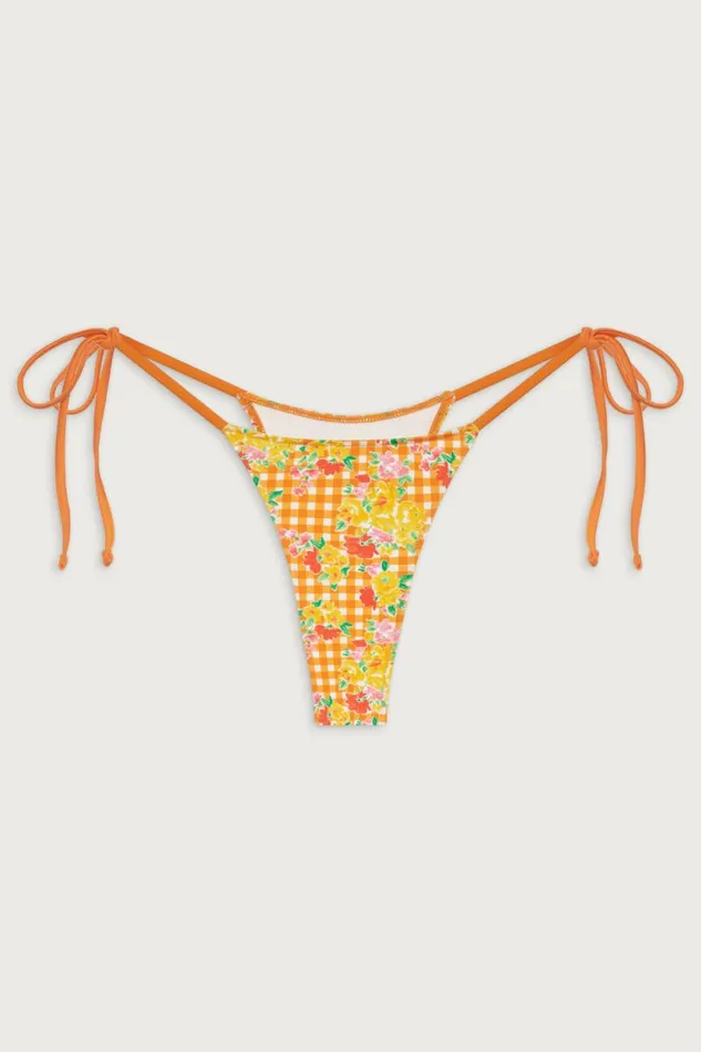 Frankies Bikinis Bikinis Women Divine Floral Skimpy Bikini Bottom Marigold Gingham