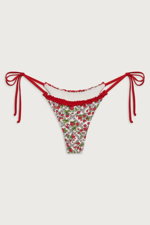 Frankies Bikinis Bikinis Women Divine Tie Side Skimpy Bikini Bottom Berry In Love