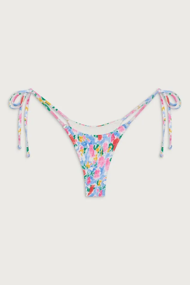 Frankies Bikinis Bikinis Women Divine Tie Side Skimpy Bikini Bottom Painted Petals