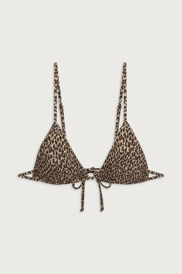 Frankies Bikinis Bikinis Women Lumia Triangle Bralette Bikini Top Baby Leopard