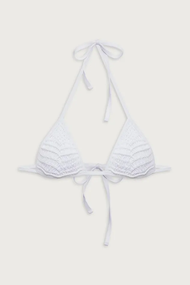 Frankies Bikinis Bikinis Women Naia Triangle Halter Bikini Top Optic White