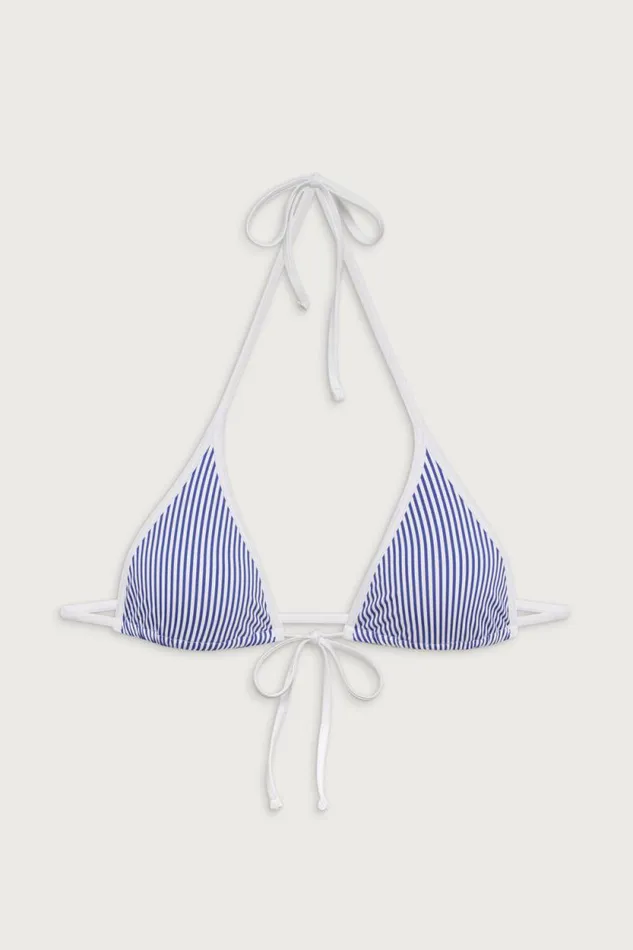 Frankies Bikinis Bikinis Women Paradise Striped Micro Bikini Top Ocean Stripe