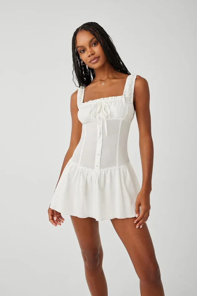 Frankies Bikinis Dresses Women Christa Ruffle Mini Dress Sunrose