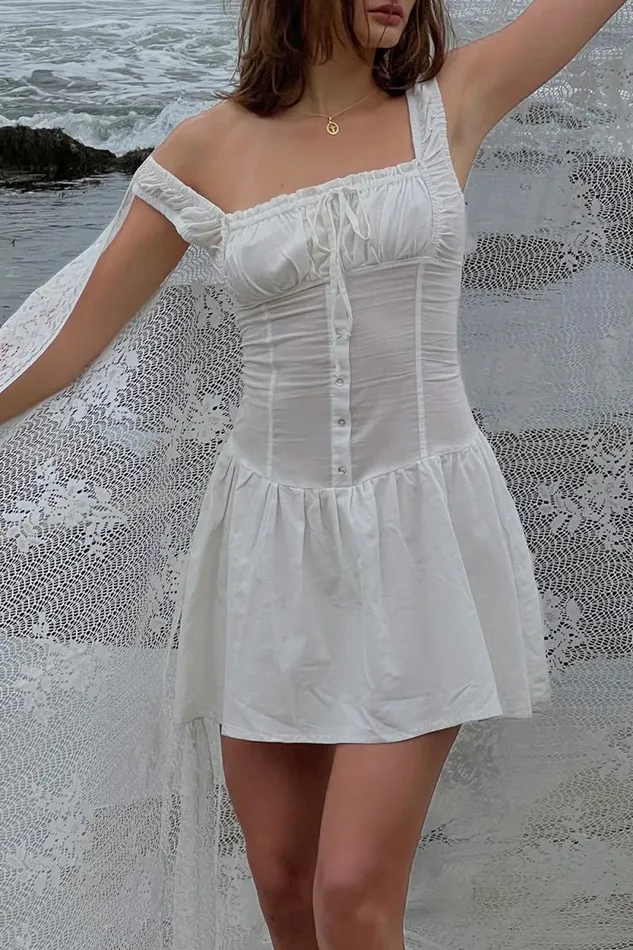 Frankies Bikinis Dresses Women Christa Ruffle Mini Dress Sunrose