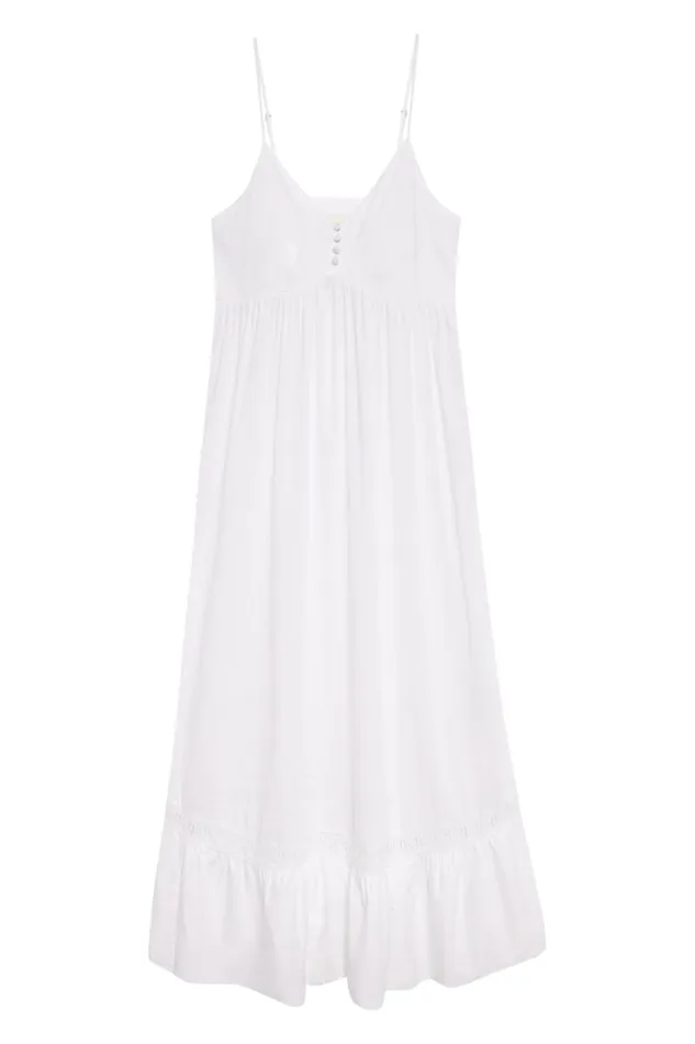 Frankies Bikinis Dresses Women X DJERF AVENUE Airy Poplin Midi Dress White