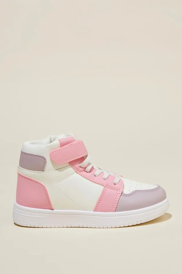 Girls 214Boys 214 Sneakers Cotton On Harrison High Top Sneaker Lilac Dropblush Pink
