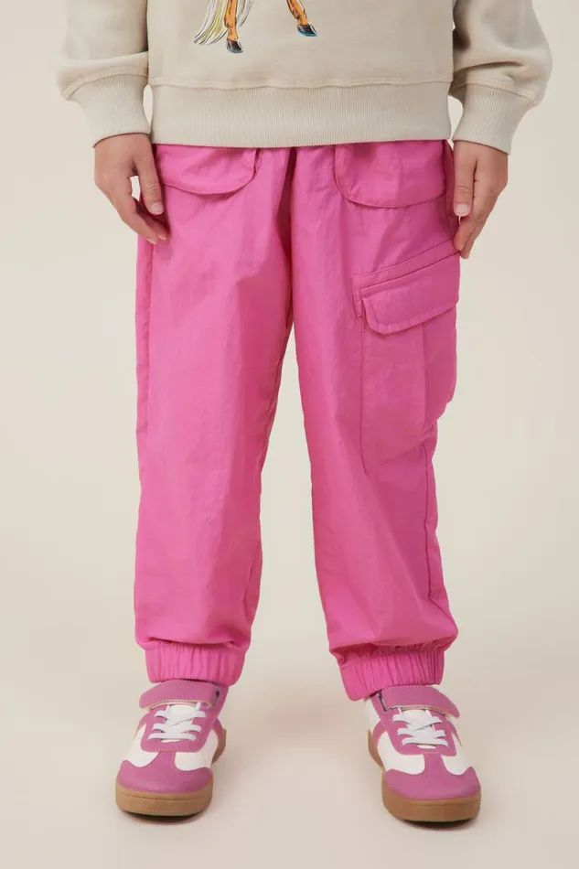 Girls 214 Leggings Pants and Jeans Cotton On Peta Parachute Pant Raspberry Pink