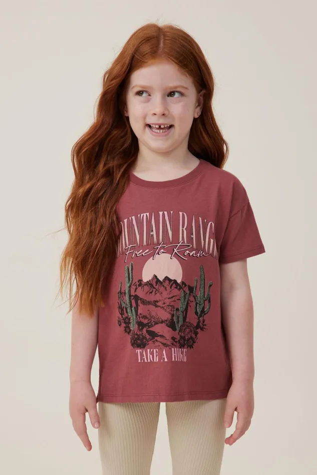 Girls 214 Tops and TShirts Cotton On Poppy Short Sleeve Print Tee Hennamountain Range
