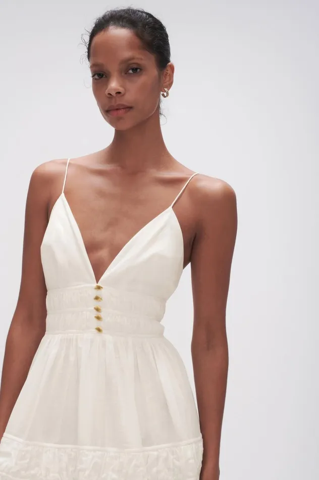 Grace Tiered Maxi Dress Ivory Women Aje Maxi Dresses