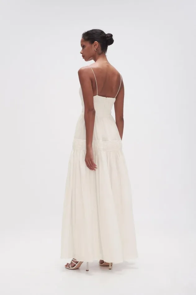Grace Tiered Maxi Dress Ivory Women Aje Maxi Dresses