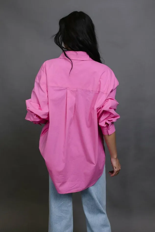 Gracie Button Up In Pink Pink Women Bohme Tops