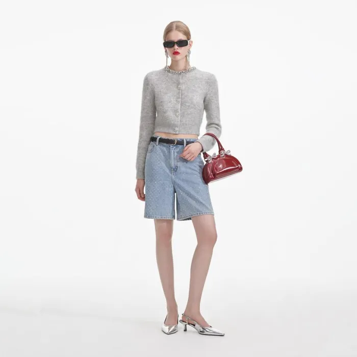 Grey Soft Knit Cardigan Women Self Portrait Tops Grey Soft Knit Cardigan Women Self Portrait Tops