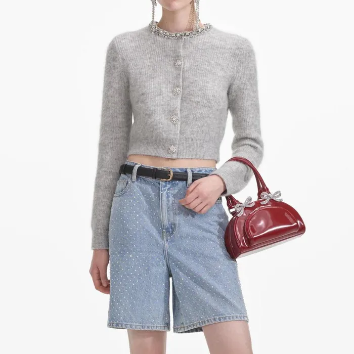 Grey Soft Knit Cardigan Women Self Portrait Tops Grey Soft Knit Cardigan Women Self Portrait Tops