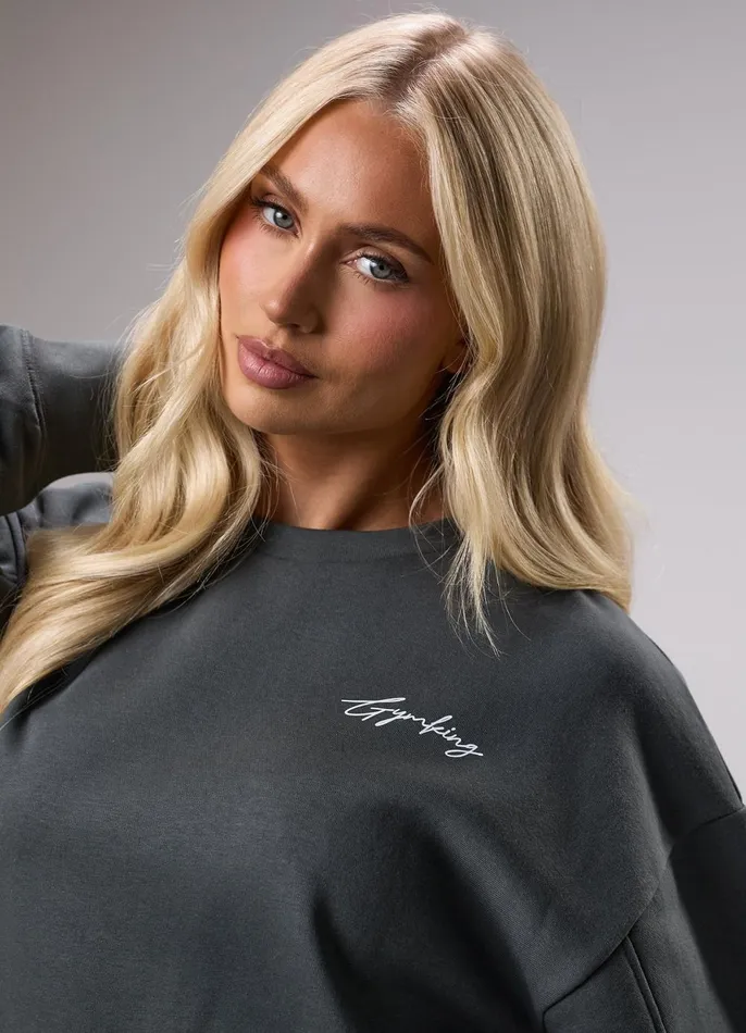 Gym King CoOrds Women Reset Oversized Crew 8211 Green Smoke