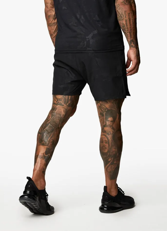 Gym King Gymwear Men Debossed Camo Short 5034 8211 Black