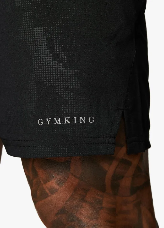 Gym King Gymwear Men Debossed Camo Short 5034 8211 Black