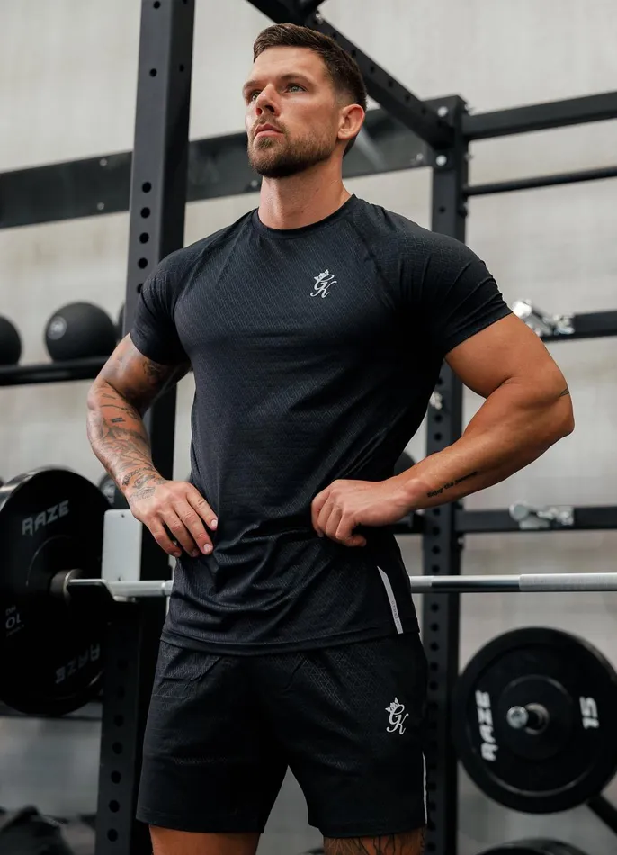 Gym King Gymwear Men Debossed Energy Tee Black