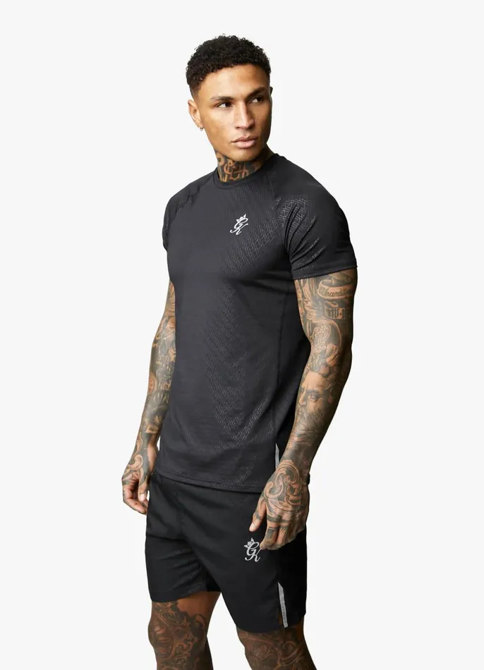 Gym King Gymwear Men Debossed Energy Tee Black
